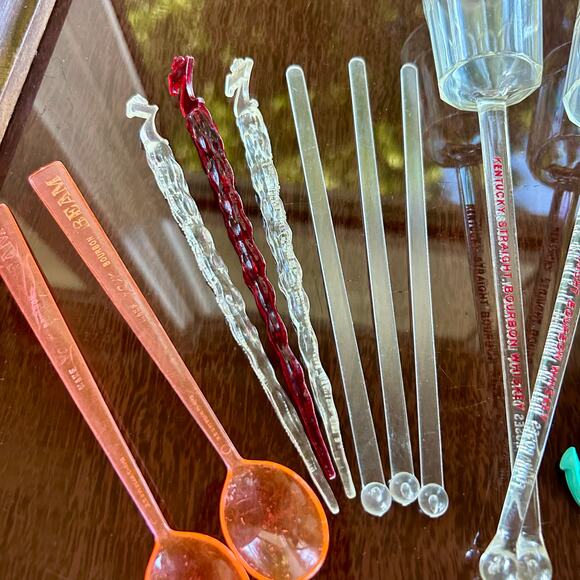 Vintage Cocktail Swizzle Sticks Lot – Antique Bourbon, Seagram’s 7, Barware - Picture 7 of 8